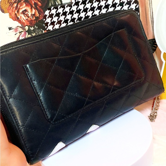 CHANEL Combon Line Lambskin Zip Around Long Wallet Black - Picture 4 of 17